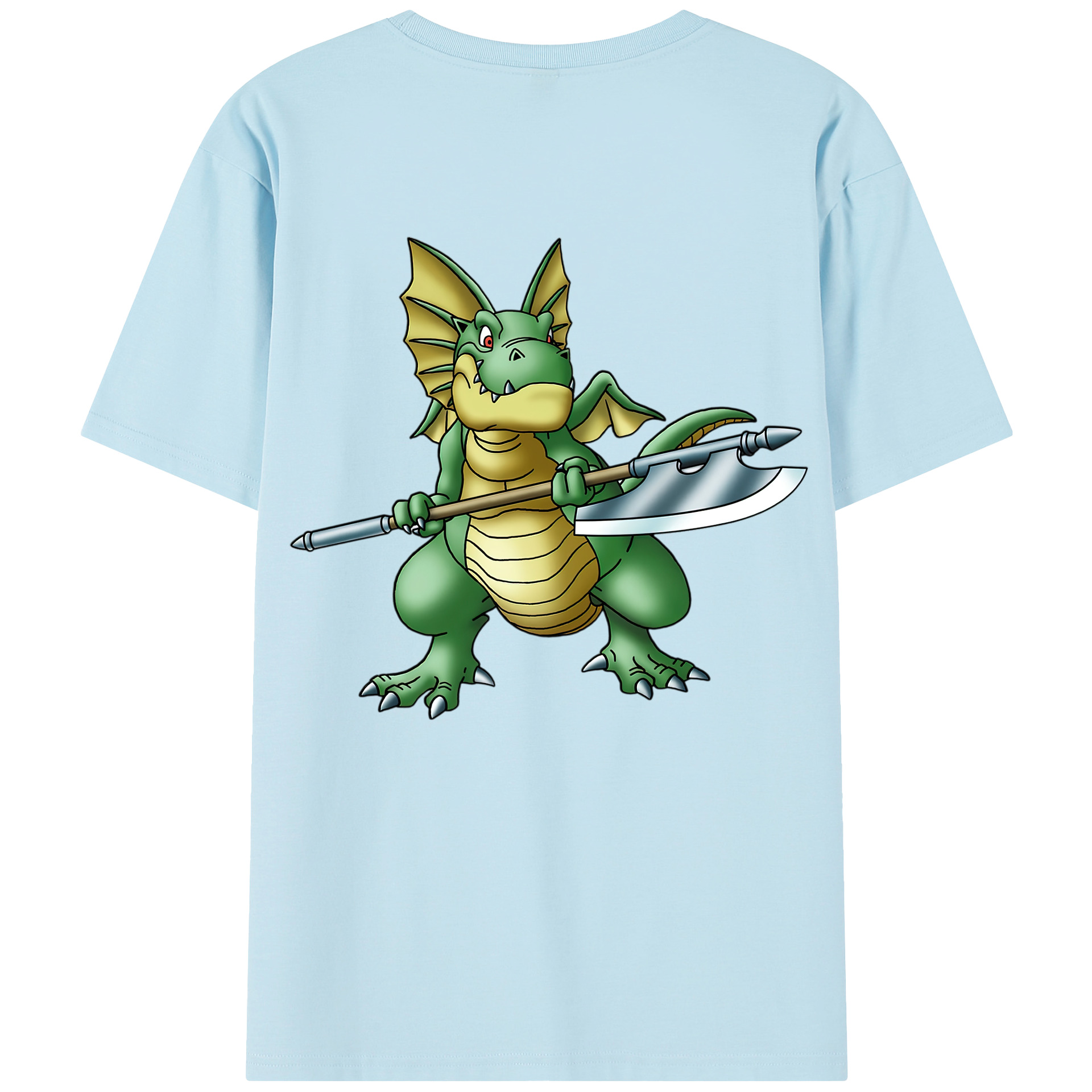 （画像用） ドラゴンクエスト Doragon Kuesuto Dragon Quest 綿100％半袖Tシャツ（背面プリント）